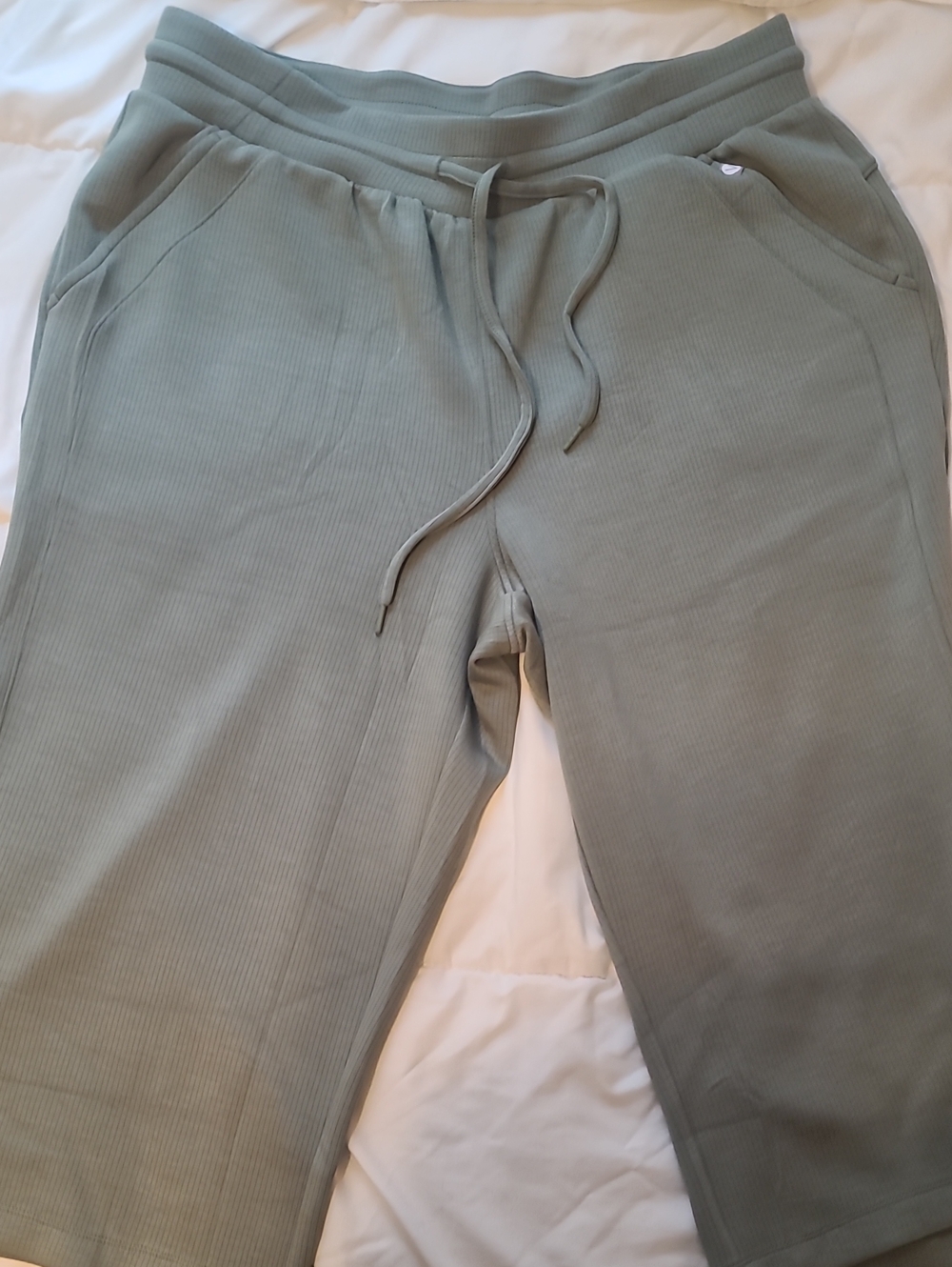 Lane Bryant Ribbed Drawstring Joggers in Olive